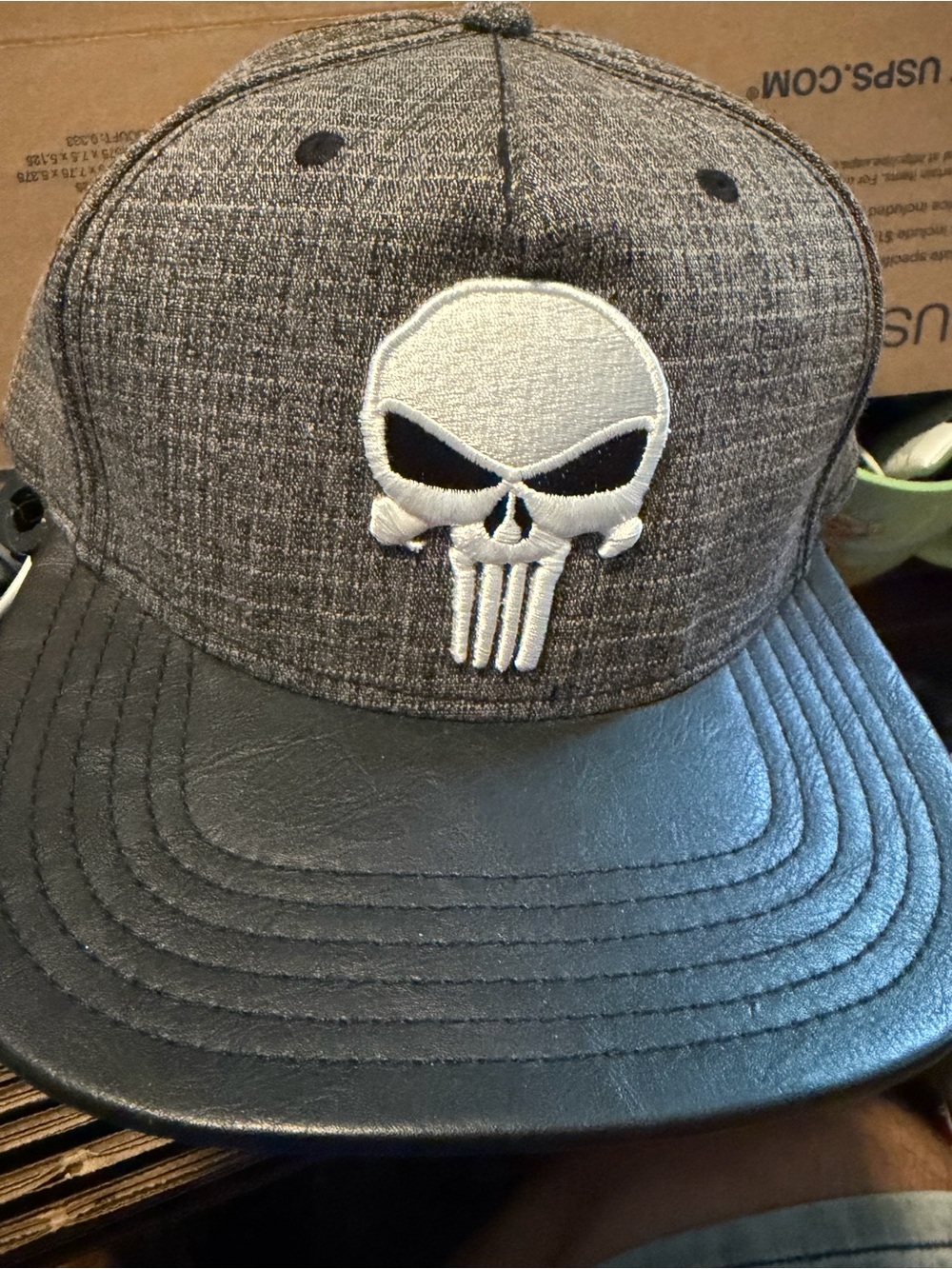 The PUNISHER Marvel SKULL Hero Movie Snapback Gray / Black Cap